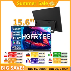 HGFRTEE 15.6 Inch Portable Monitor, FHD-IPS Laptop External Second Screen, Gaming Extended Display with Type-C HDMI