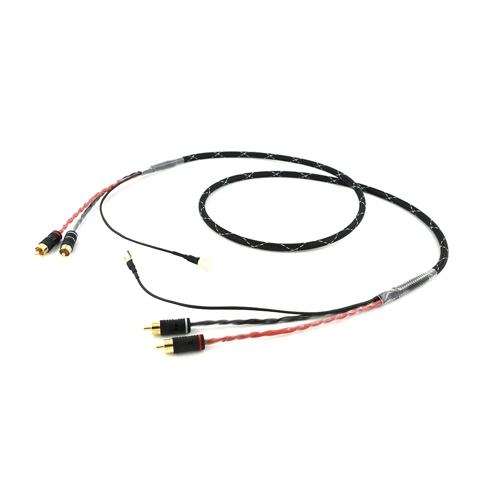 New Hi End Audio RCA Cable of Independent Shielded Signal Line Of LP Vinyl Record Player Amplifier Chassis Gold Plated Connector