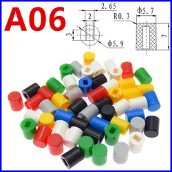 50pcs A06 7-color Pushbutton Switch 6*7mm Fit 5.8*5.8 7*7 8*8 8.5*8.5 Plastic cap Cap Cap Set Switch cap Plastic cover