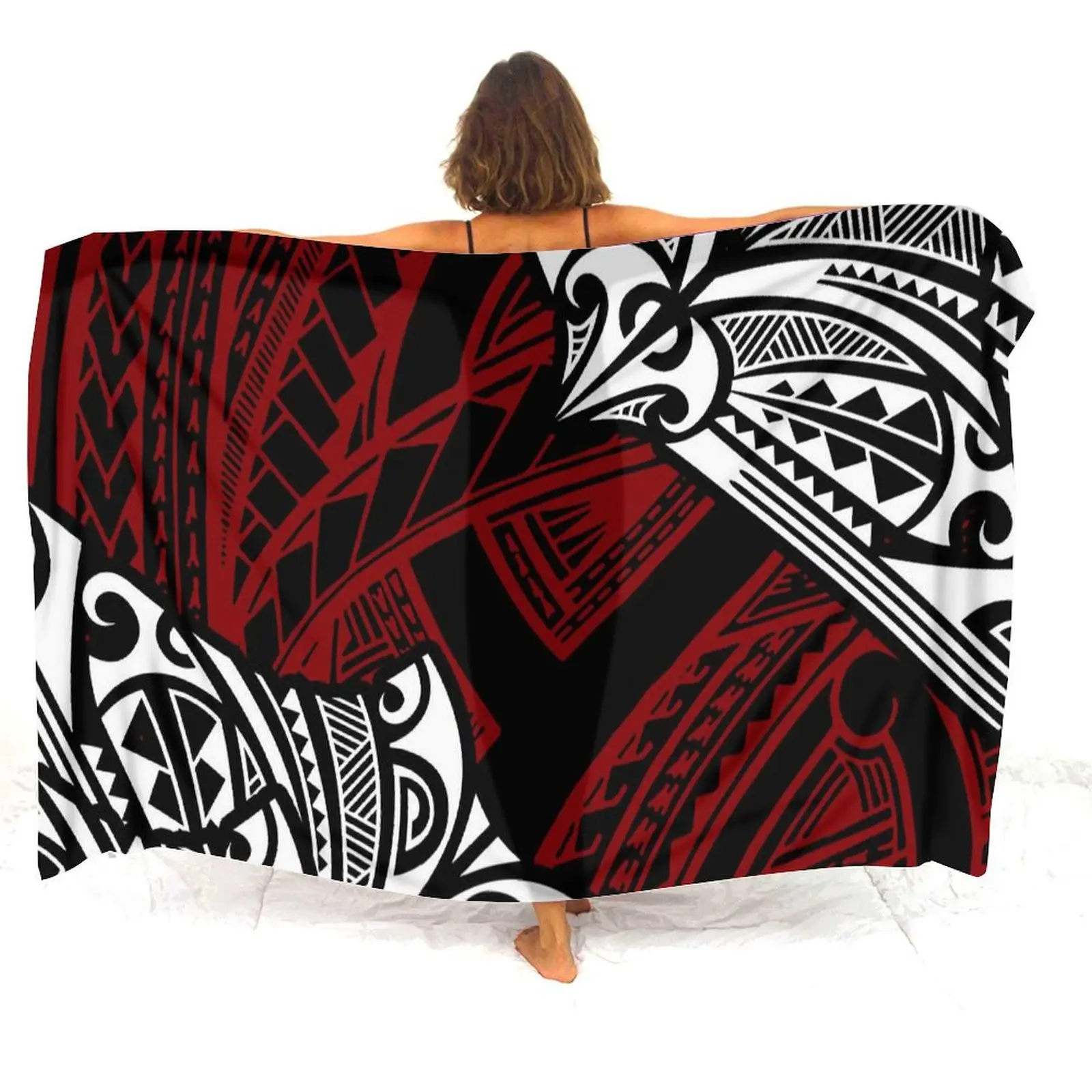 Customizable Polynesian Sarong Beach Sarong Apron Lightweight Fabric Essential Beach Sun Protection Scarf For Vacation