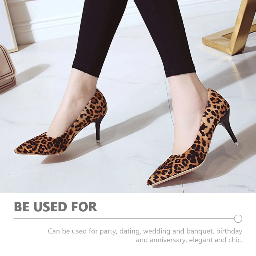 Leopard Print High Heels Track Shoes for Dressy Single Women's