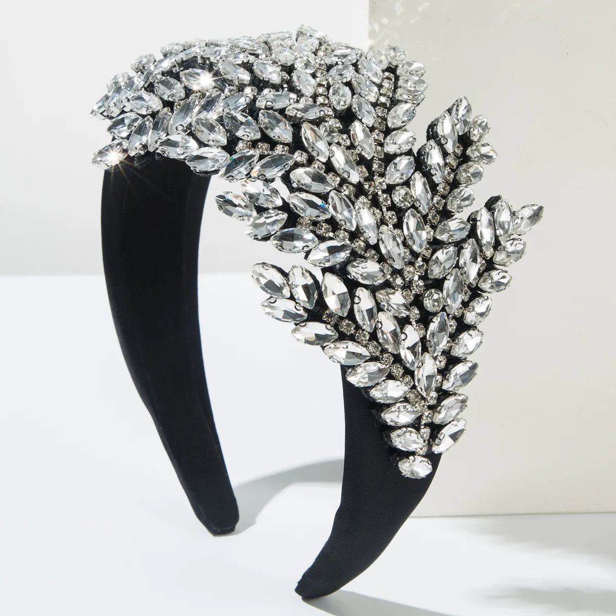 

White Gray Full Crystal Leaf Headbands for Women Fashion Bridal Headpieces for Wedding Bride Hair Accessories Birthday Gifts