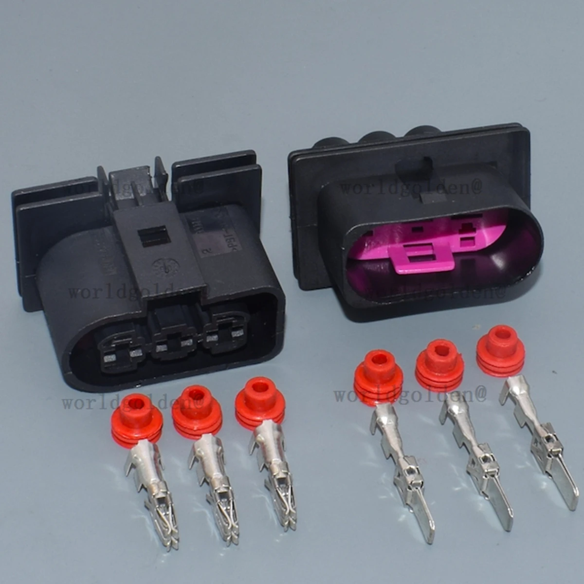 Male & Female 3 Pin Radiator Cooling Fan Connector Plug 1J0906233 1J0906443 for VW Golf MK4 Jetta Beetle