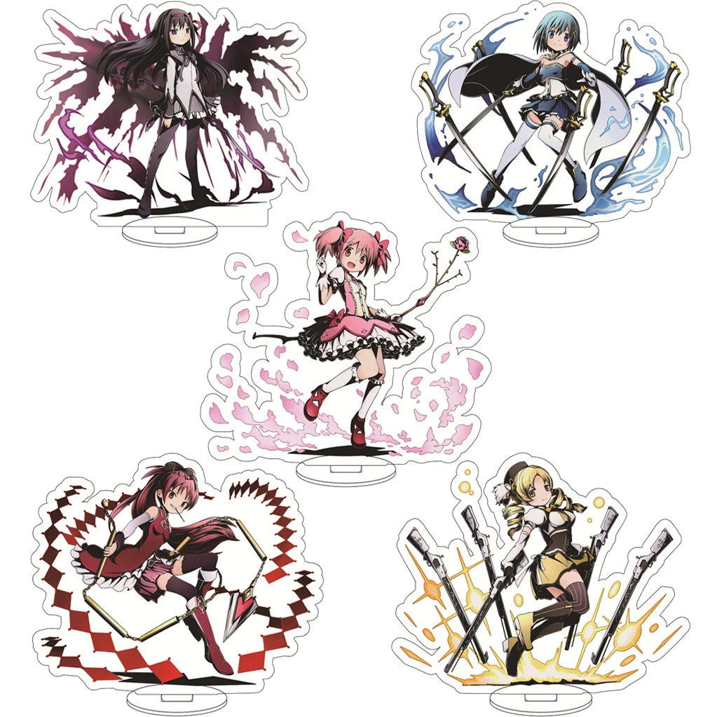 

16CM Anime Puella Magi Madoka Magica Akemi Homura Kaname Madoka Miki Sayaka Tomoe Mami Cos Acrylic Figure Stand Gifts Ornaments