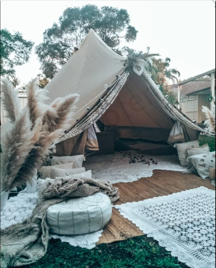 Outdoor Camping Waterproof Safari Tent Glamping Bell  Mongolian Yurt Tents
