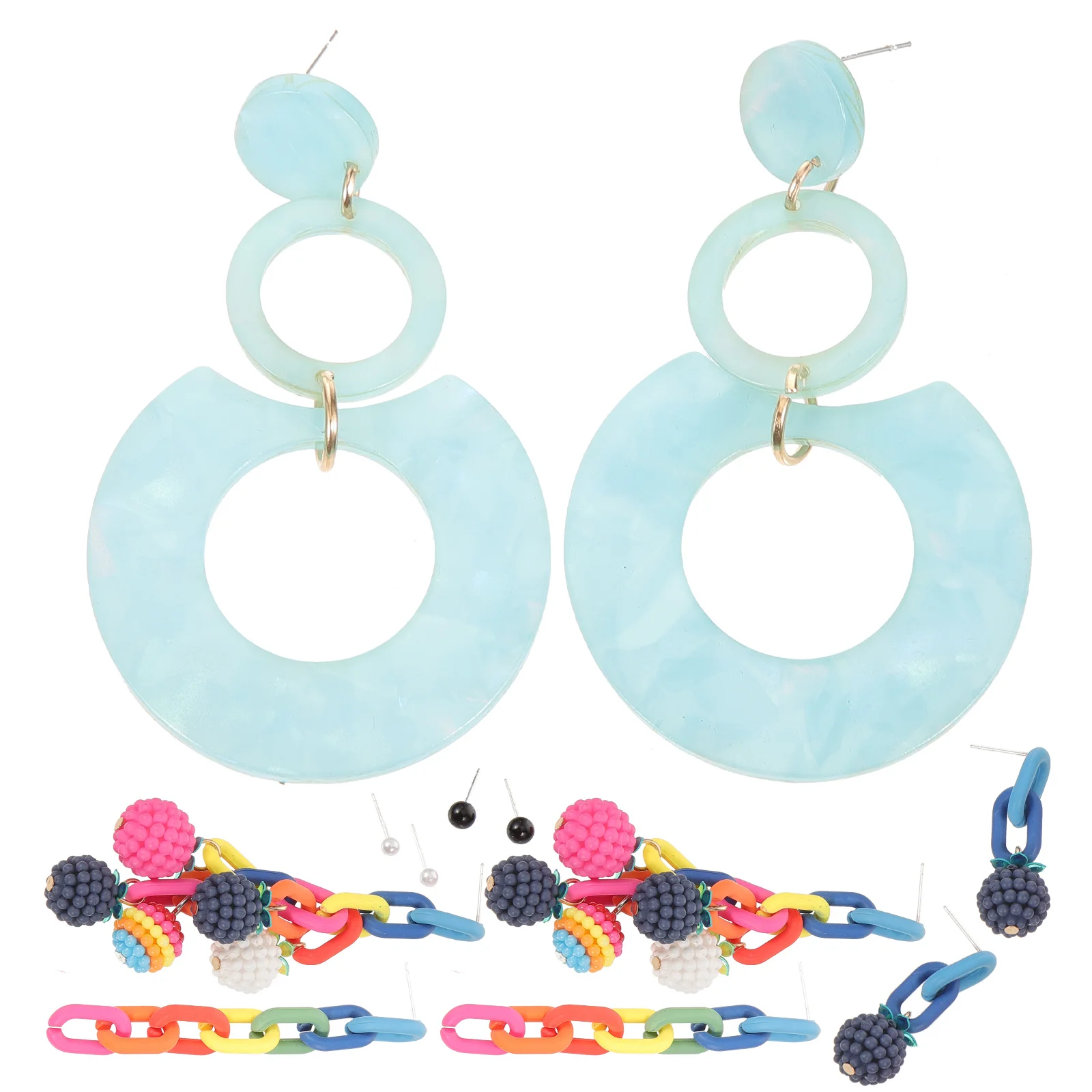 

1Set Fashionable Chain Link Drop Earrings Trendy Statement Jewelry for Women Girls Aesthetic Gift Comfortable Texture