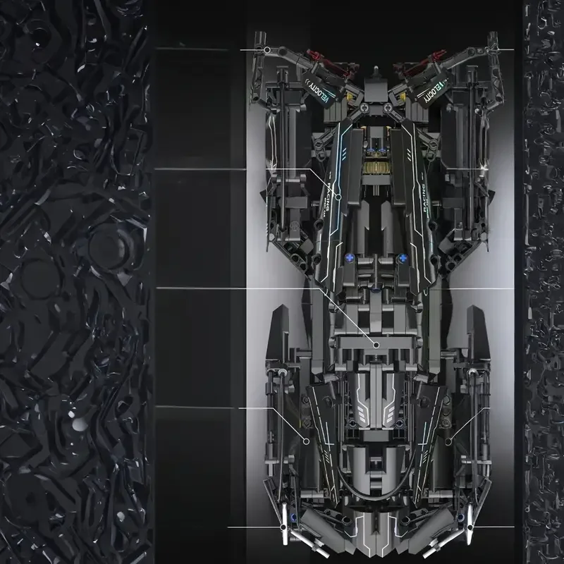 مجموعة مكعبات بناء سيارة رياضية سوداء مكونة من 1234 قطعة، لعبة نموذج سيارة سباق للبالغين يمكنك صنعها بنفسك، تضيف شخصية إلى ديكور المنزل