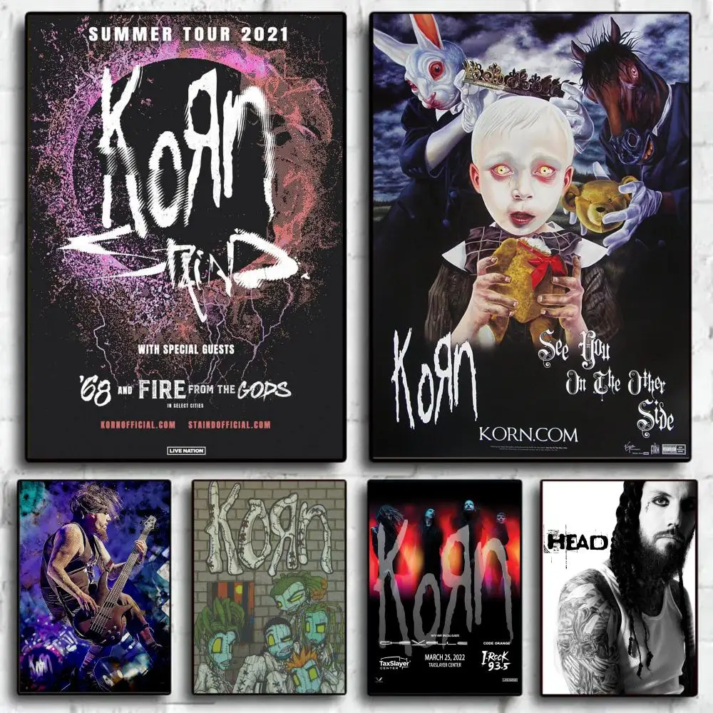 Korn rock band Self-adhesive Art Poster Whitepaper Prints Posters Artwork Home Decor