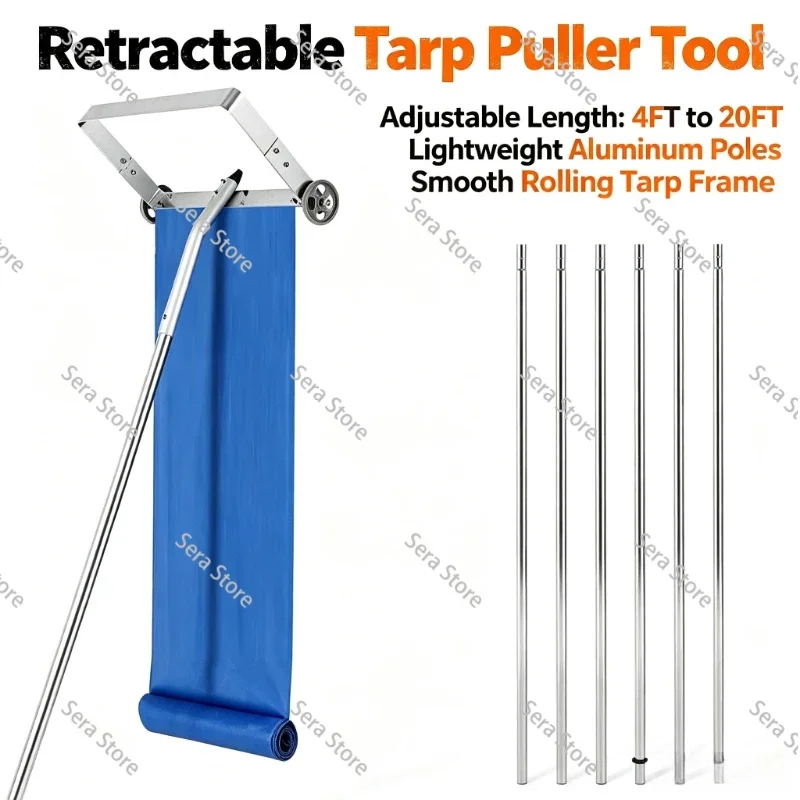 Heavy Duty Detachable Aluminum Snow Rake 2.9/4.5/6.1m  PE PVC Fabric Roof Snow Cleaning Tool