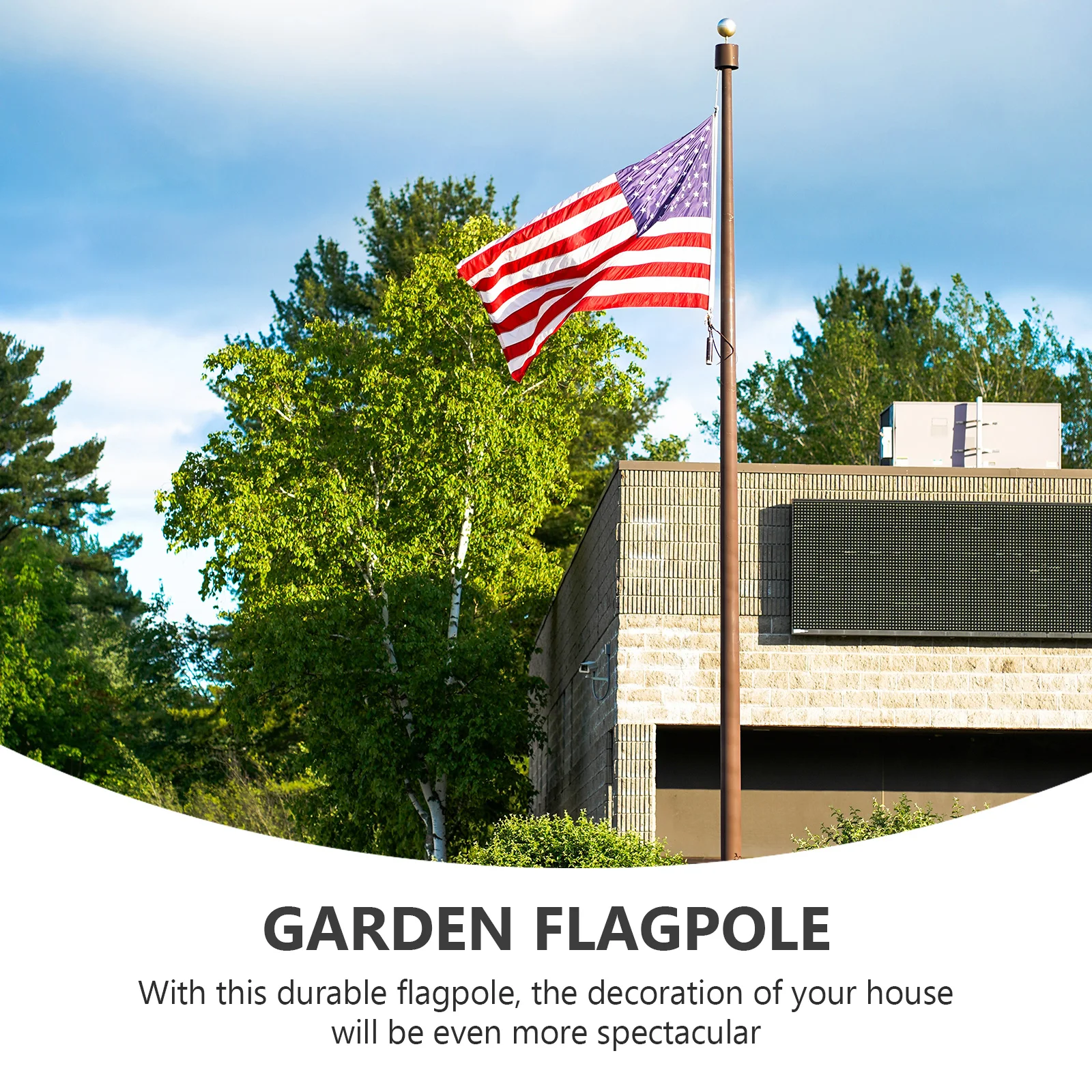 

Flagpole Set Roof and Bracket Rotating Kit White Alloy with Wall Mount Mounting