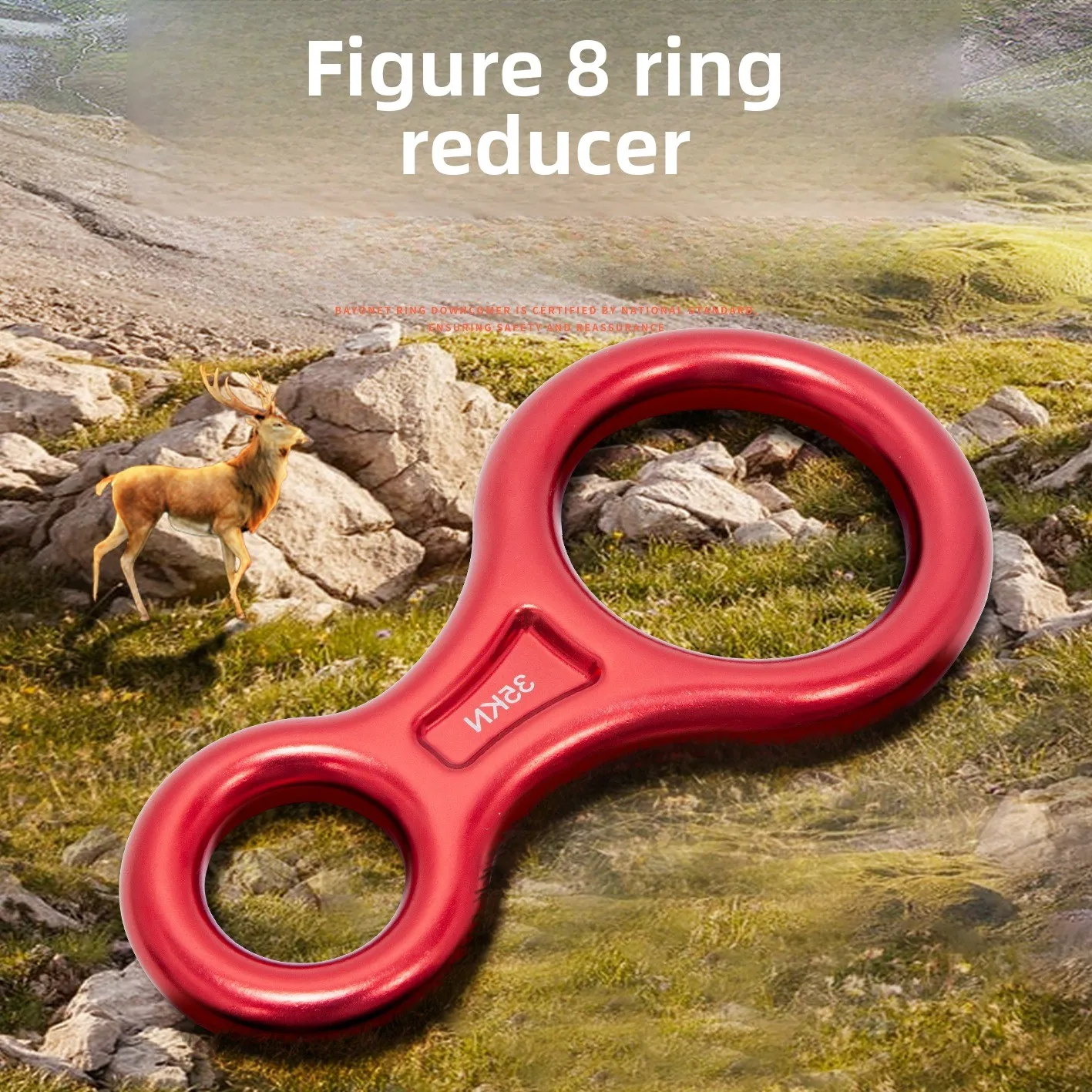Rock Climbing Descender 35KN Figure 8 Word Rope Descender Climbing Ring Downhill Eight Ring Gear Climbing Device Equipment