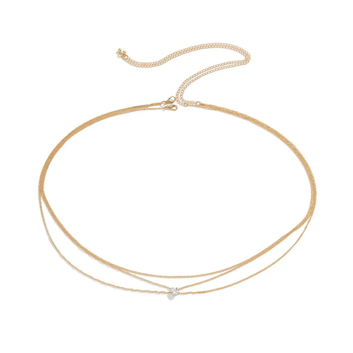 سلسلة معدنية عادية حزام الخصر المرأة عبر الحدود مجوهرات طبقة مزدوجة الجسم سلسلة بسيطة القلب aped الخصر سلسلة Accory