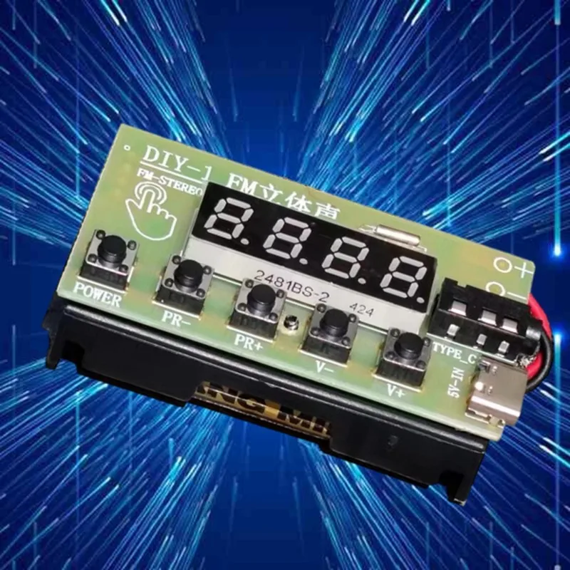 AA08-FM/AM/FM 87-108Mhz 2 Band Stereo Digital Tuning Headphone Radio Kit Medium Wave DIY Production Teaching Parts