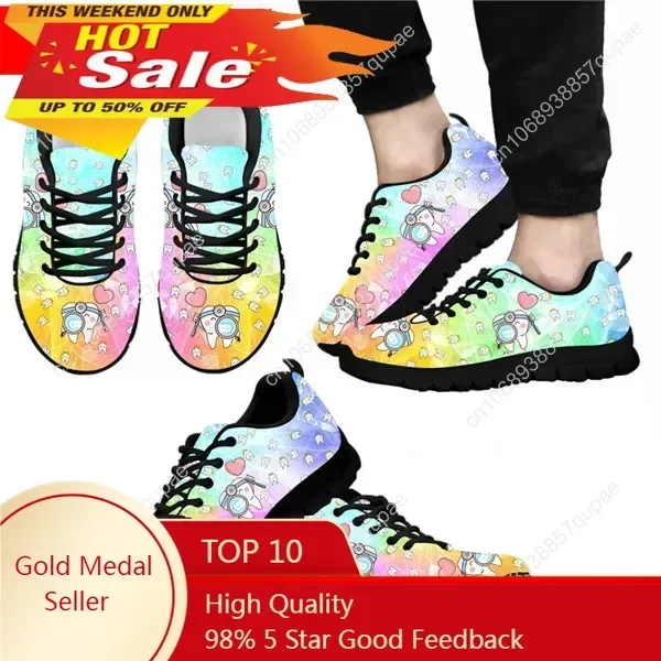 

Dentist Shoes Woman Flats Sneakers Gradient Tooth Dental Doctor Print Summer Breathable Female Shoe Ladies Footwear