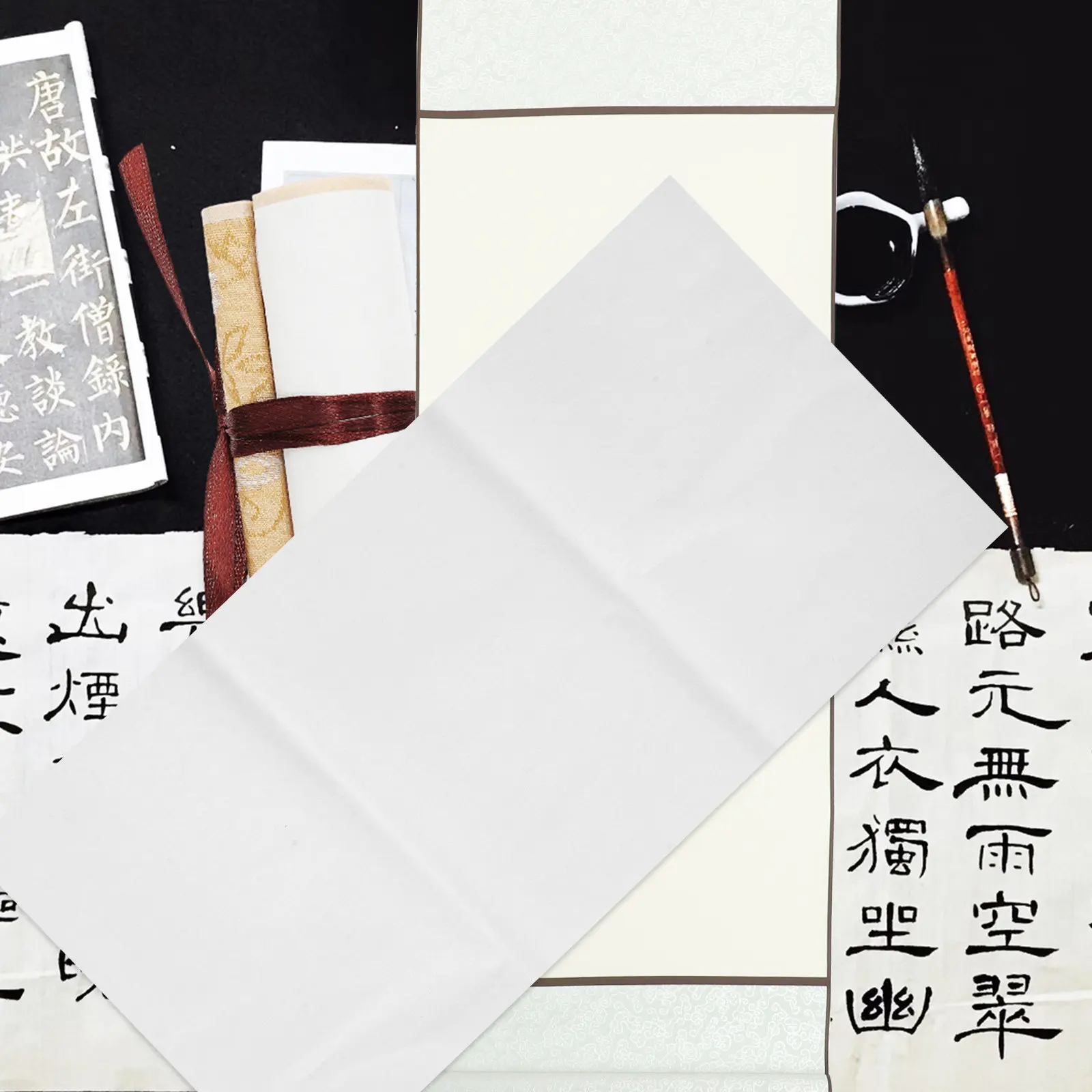 100Sheets Xuan Paper Chinese Calligraphy Practice Pad Smooth Texture for Brush Ink Writing Painting Beginners Professional