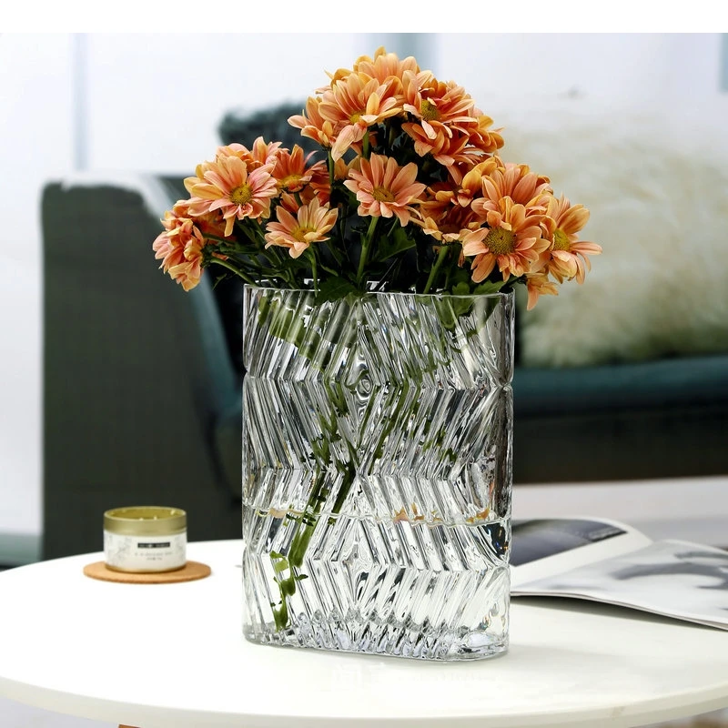 Glass Vase Oval Geometry Transparent Terrarium Floral Arrangement Accessories Flower Home Decoration