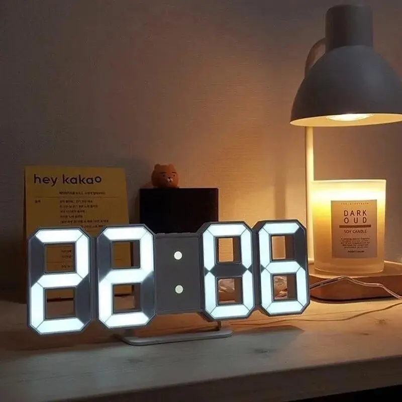 3D Simple Digital Clock Desktop Decoration Living Room Bedroom Study Room Wall Clock LED Digital Clock