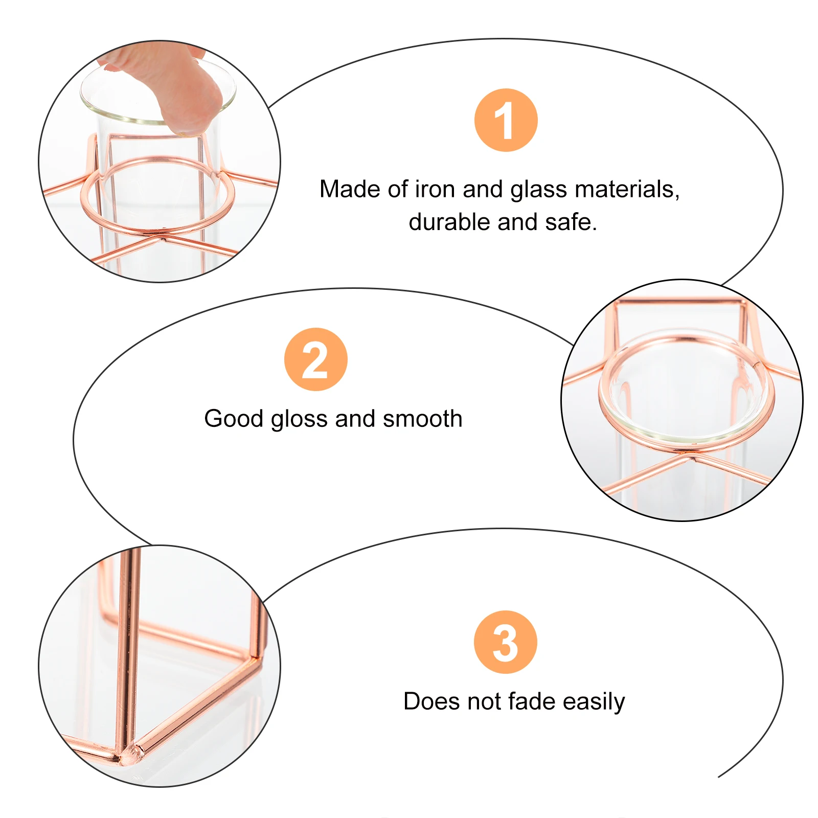 

1Pcs Hydroponic Glass Tube Vase Flower Pot with Metal Rack Modern Minimalist Desk Decor Glass Tube Planter Hydroponic Planter