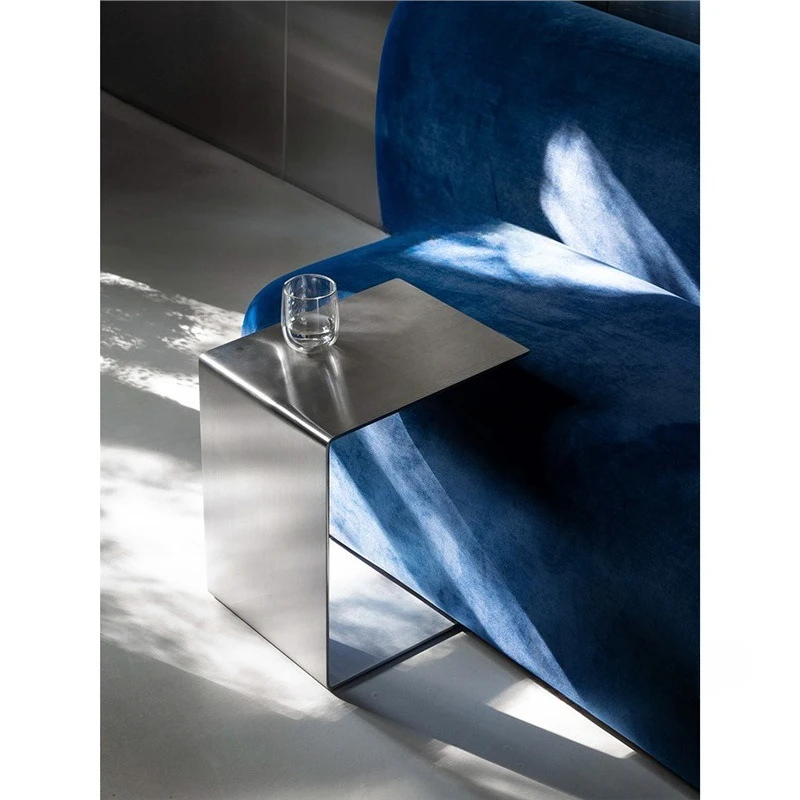 Italian minimalist movable sofa side few creative small apartment living room C corner few modern stainless steel side table