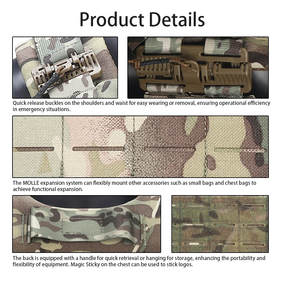 سترة صيد مع أبازيم قابلة للتعديل وهيكل سريع التحرير على الكتفين والخصر لراحة #6