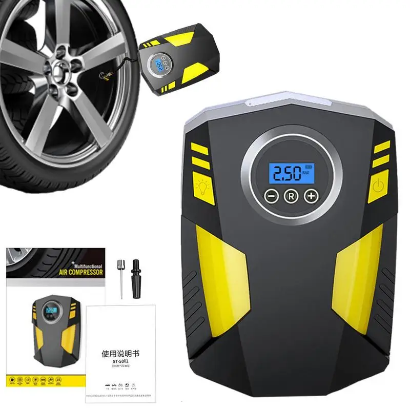 Car Air Pump 120W Electric Tire Pump For Car LED Portable Air Compressor With Auto-Shutoff Design Fast-Inflating Air Pump