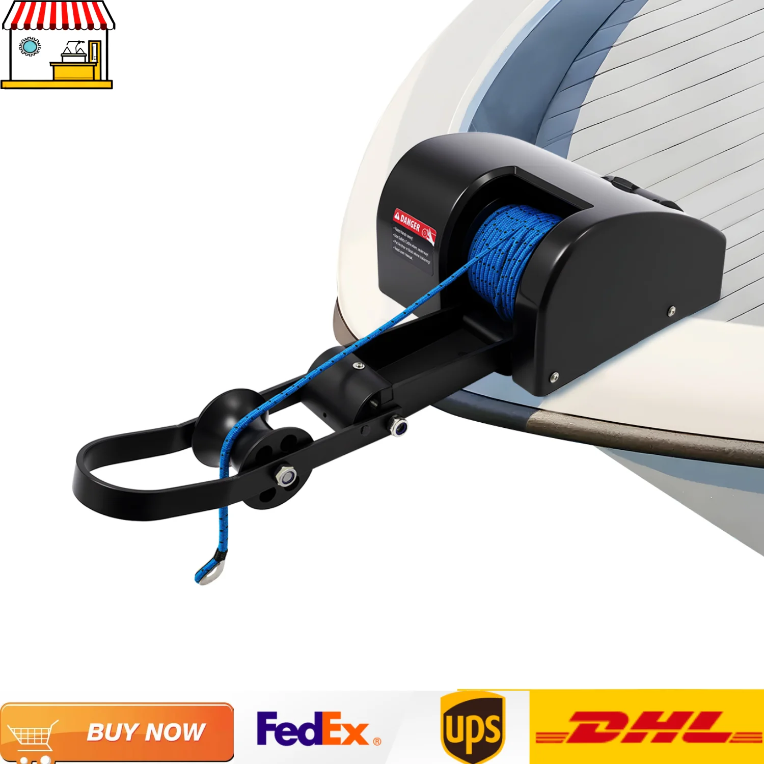 

DC12V 35/45LBS Electric Anchor Winch w/ Wireless Remote Controller| Boat Anchor Wench w/ Anchor Roller