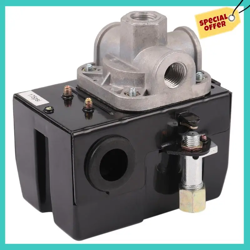 -ABHW 5X Pressure Switch Control Air Compressor 140-175 PSI 4 Port Heavy Duty 26 AMP Black