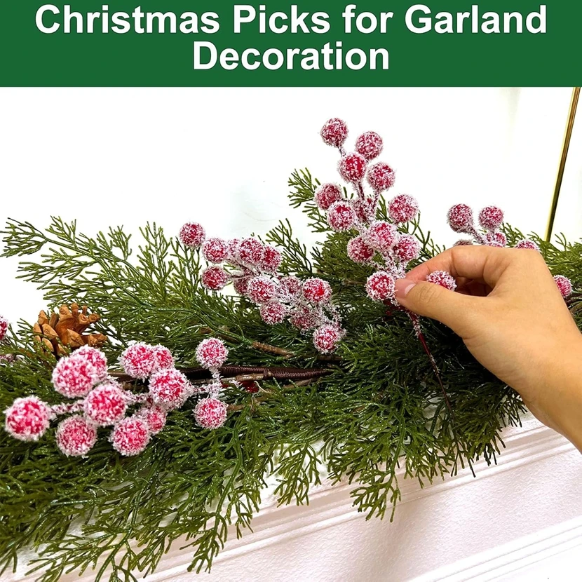 

12Pcs Artificial Plants Holly Little Red Fruit Christmas Home Room Table Decor Wedding Outdoor Diy Gifts Flower Prop Accessories