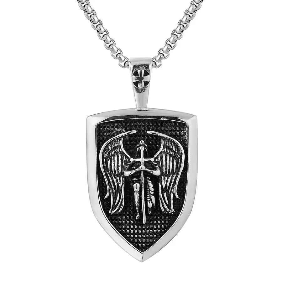 

Цепочка Megin D титановая для мужчин и женщин, кулон с крестом, орелом, ангелом, цепочка на воротник, подарочное Ювелирное Украшение для пар