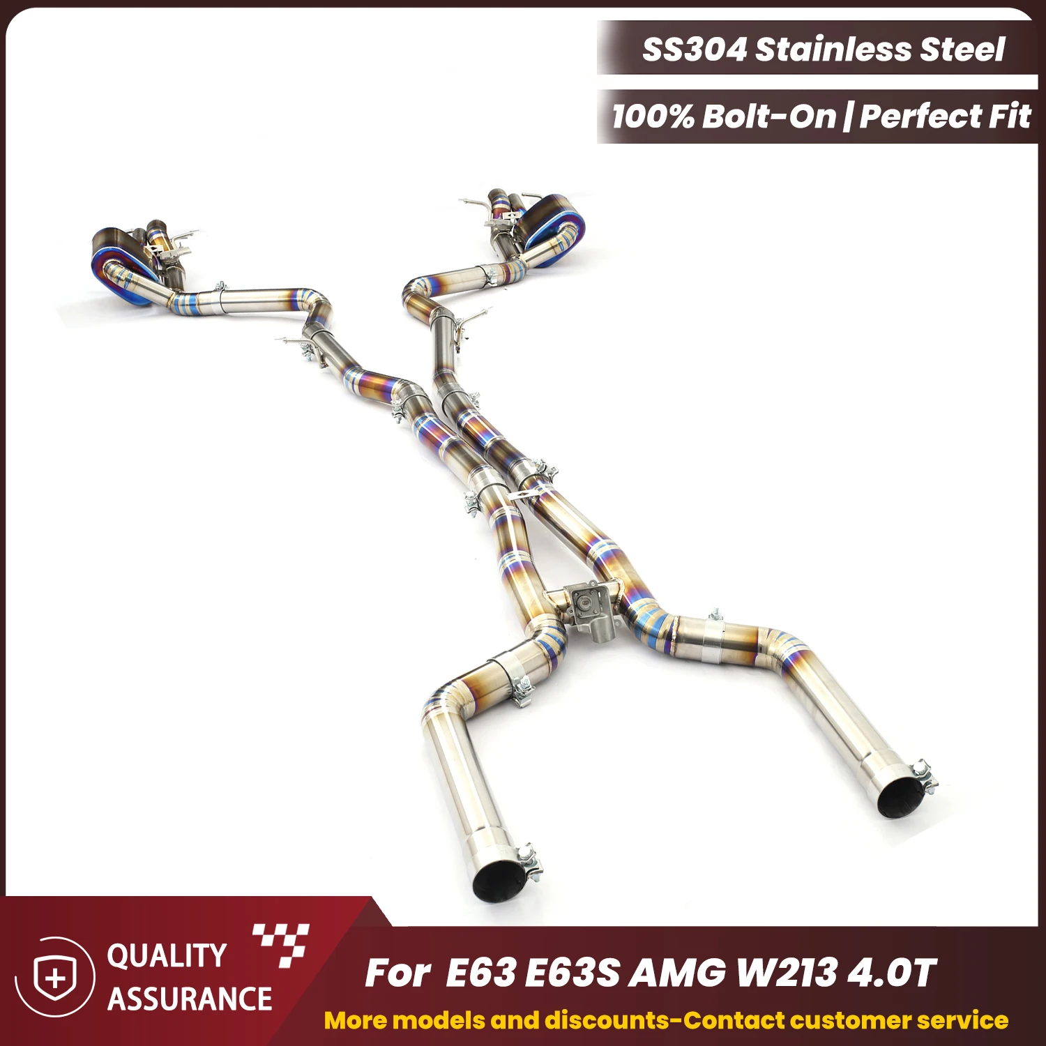 

ECCF Titanium Catback Exhaust System For Mercedes E63 E63S AMG W213 4.0T Aggressive Exhaust Sound High Performance Tuning Kit