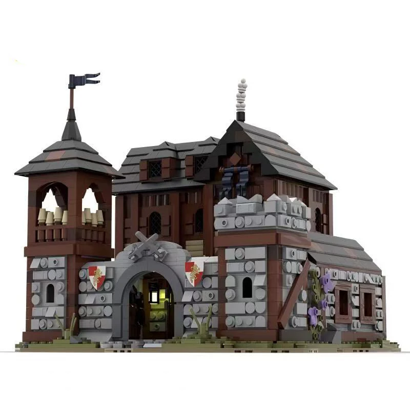

MOC Medieval Infantry Barracks House Building Blocks Architectural Solider Training Camp Bricks Toys For Children Birthday Gifts