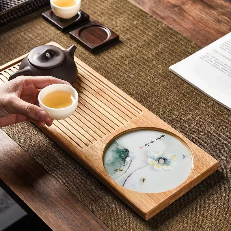 

Tea set tea plate plate rectangular mini small dry bubble simple home tray tea table