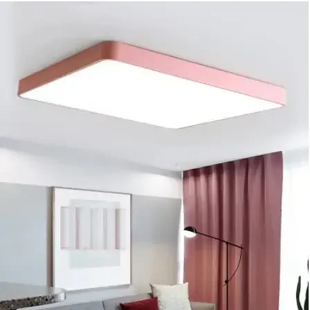 

Nordic designer creative atmosphere living room lamps LED bedroom rectangular color makaron ceiling lighting