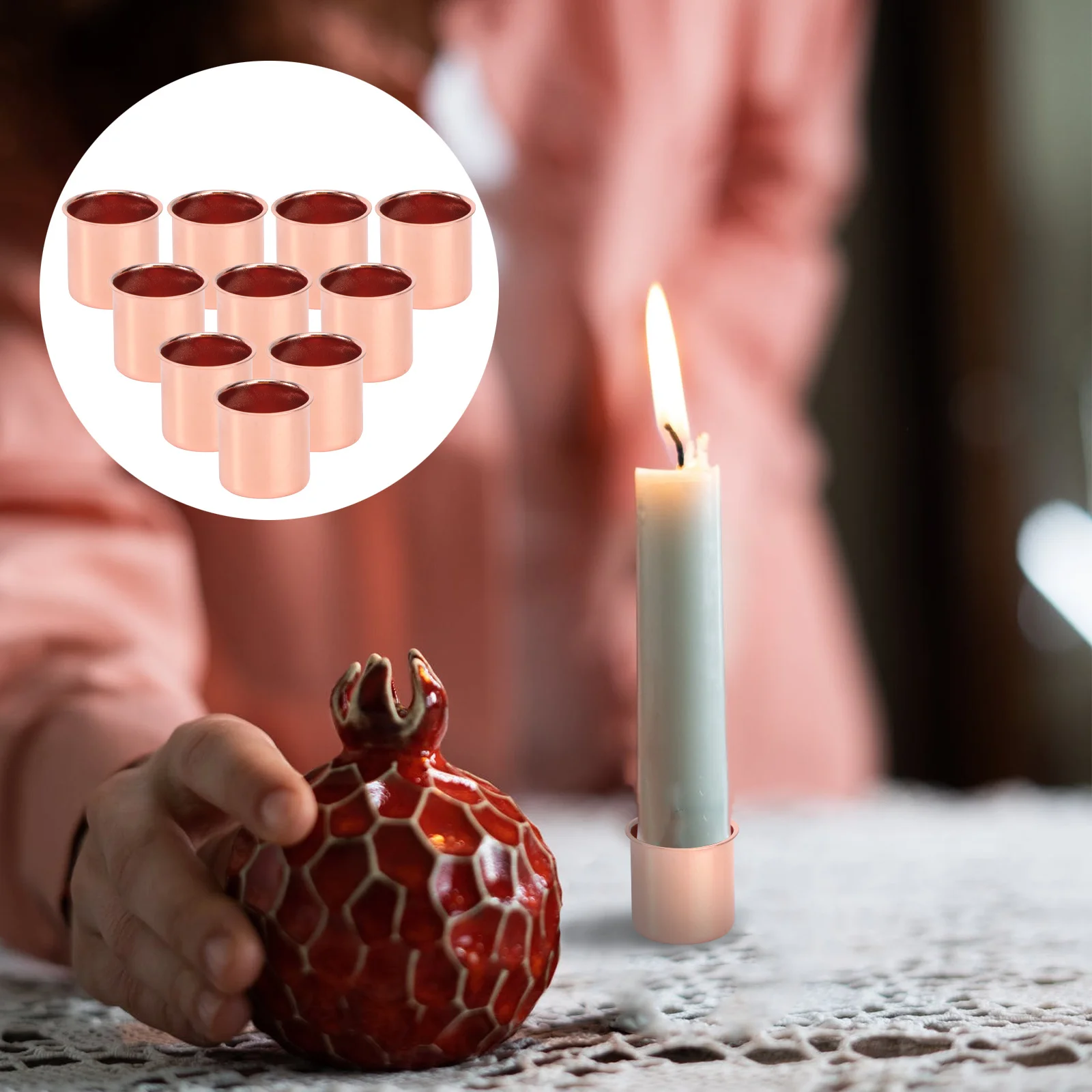 20Pcs Romantic Iron Holders Heat Resistant Reusable Desktop Candlestick for Relaxing Aromatherapy Decor