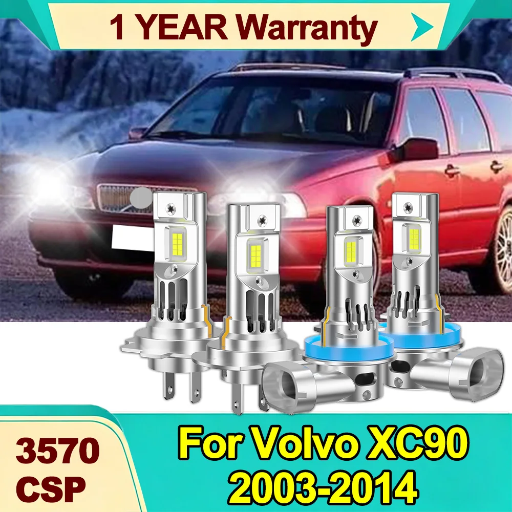 

Для Volvo XC90 2003-2014 H7 H11 светодиодные фары дальнего ближнего света комплект ламп 6000K белый модернизация 3570 CSP авто свет