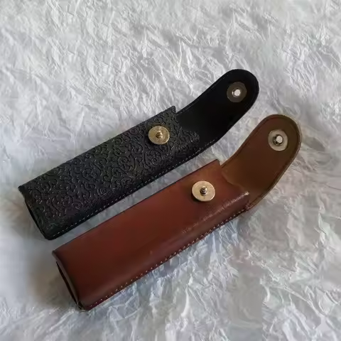 Classic Leather Presbyopic Glasses Case Men Women Elegant Leather Glasses Box Suitable for Narrower Glasses