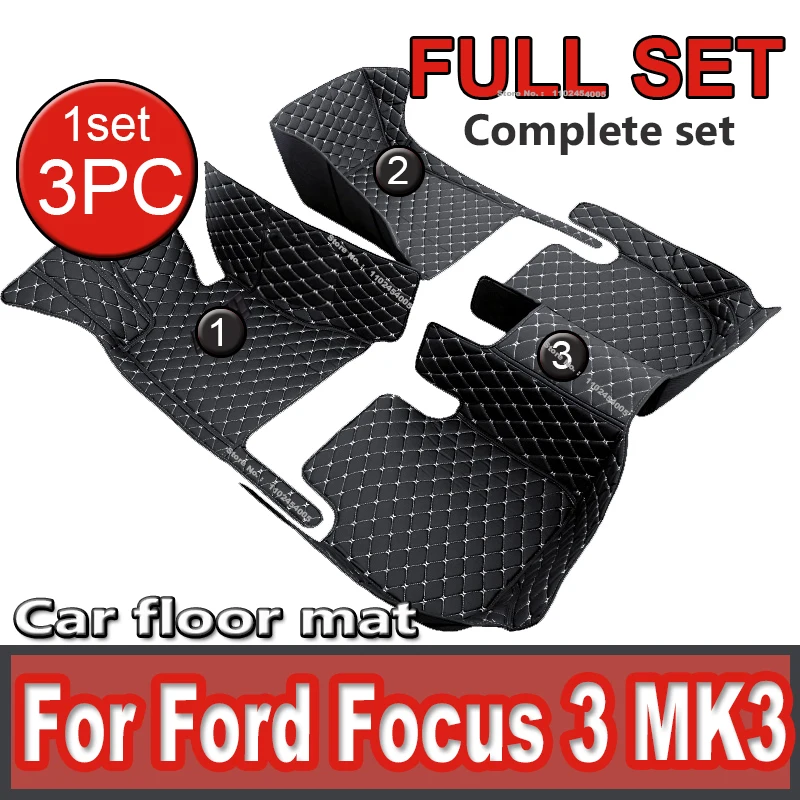 

Customized Artificial Leather Car Floor Mat For Ford Focus 3 MK3 2014 2015 2016 2017 Protect Your Vehicle's Interior Accessory