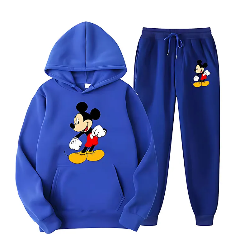 ميكي ماوس الكرتون أنيمي المرأة البلوز Sweatpants مجموعة موضة جديدة الرجال البلوز السراويل دعوى الخريف زوجين هوديي بانت مجموعات #2