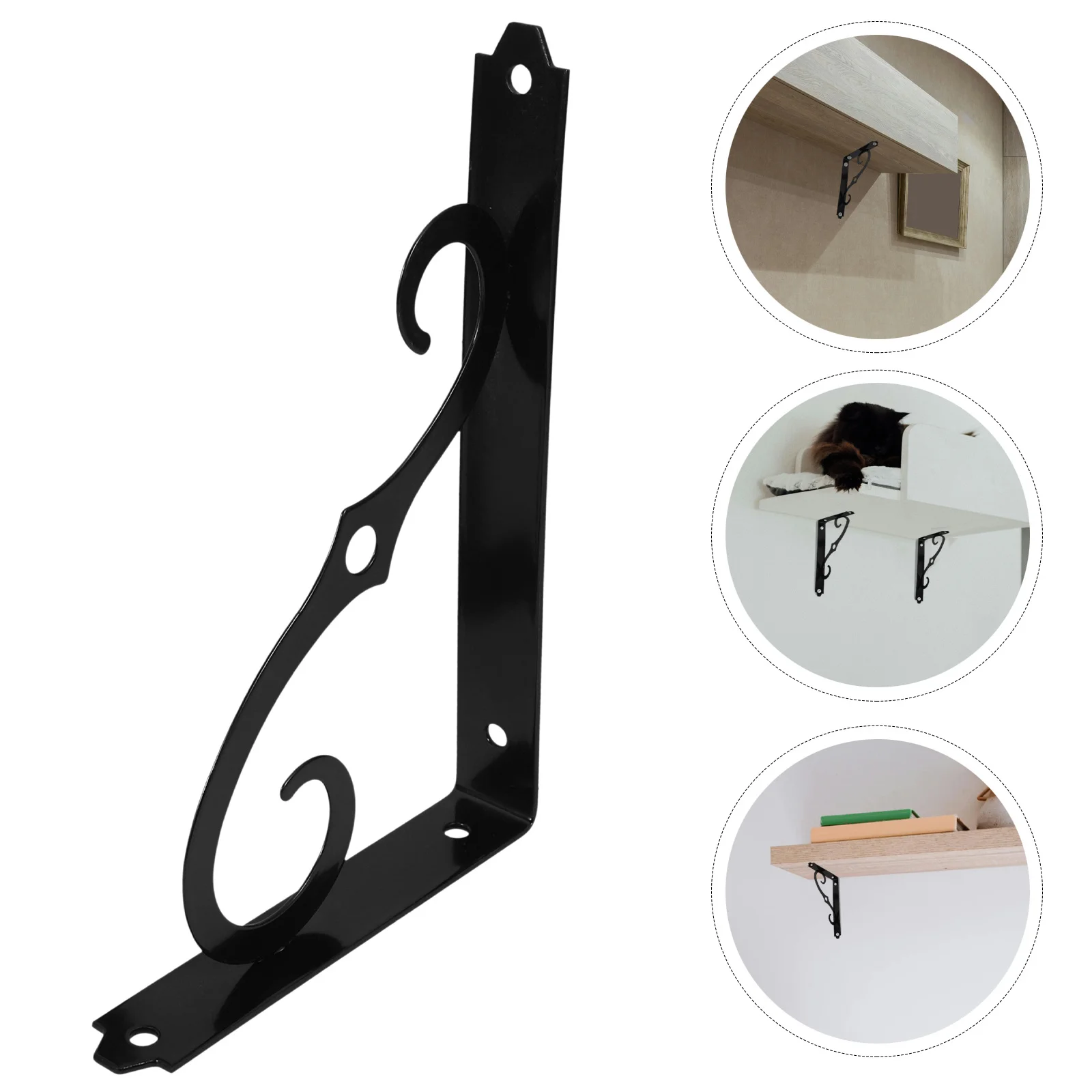 

6Pcs Triangle Shelf Brackets Wall Mount Household Shelving Support Sturdy Material Elegant Appearance Shelving Brackets