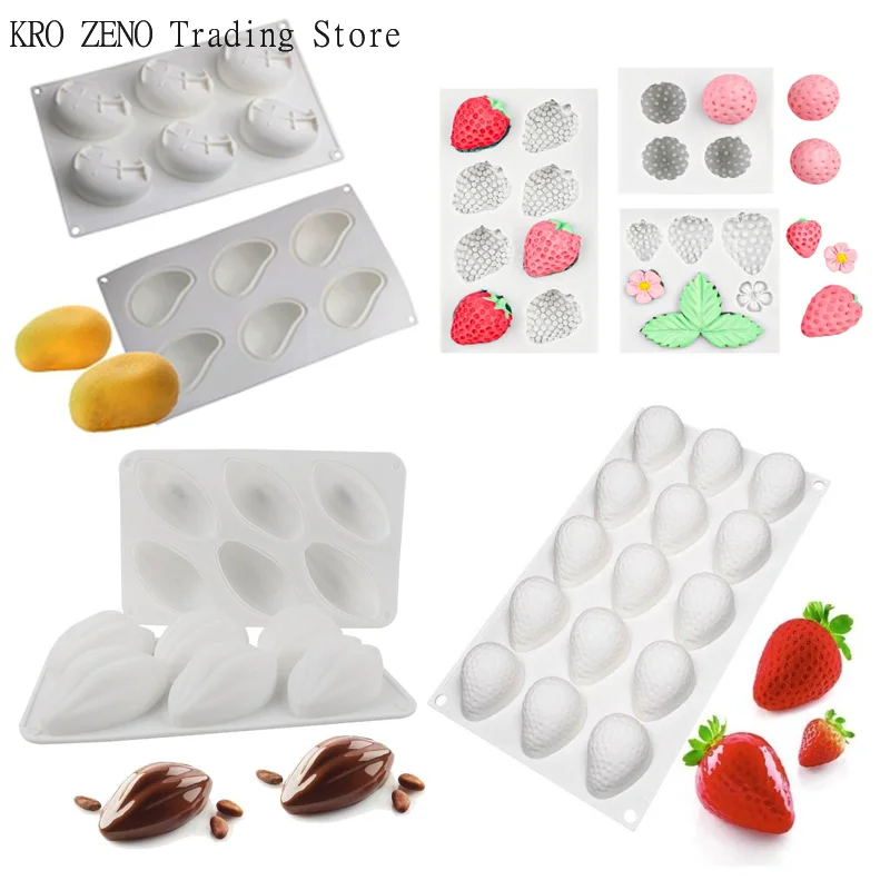 6-Cell Blueberry Or Raspberry Design French Fruit Mousse Mould Silicone Cake Mold Chocolate Pudding Mold Dessert Baking Tools