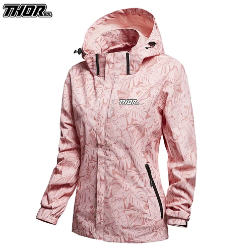 Imagen 2 del producto THORSOL Ropa Mtb Enduro mujeres senderismo deporte Abrigo con capucha señoras impermeable Ciclismo chaqueta bicicleta de montaña rompevientos Ropa de bicicleta