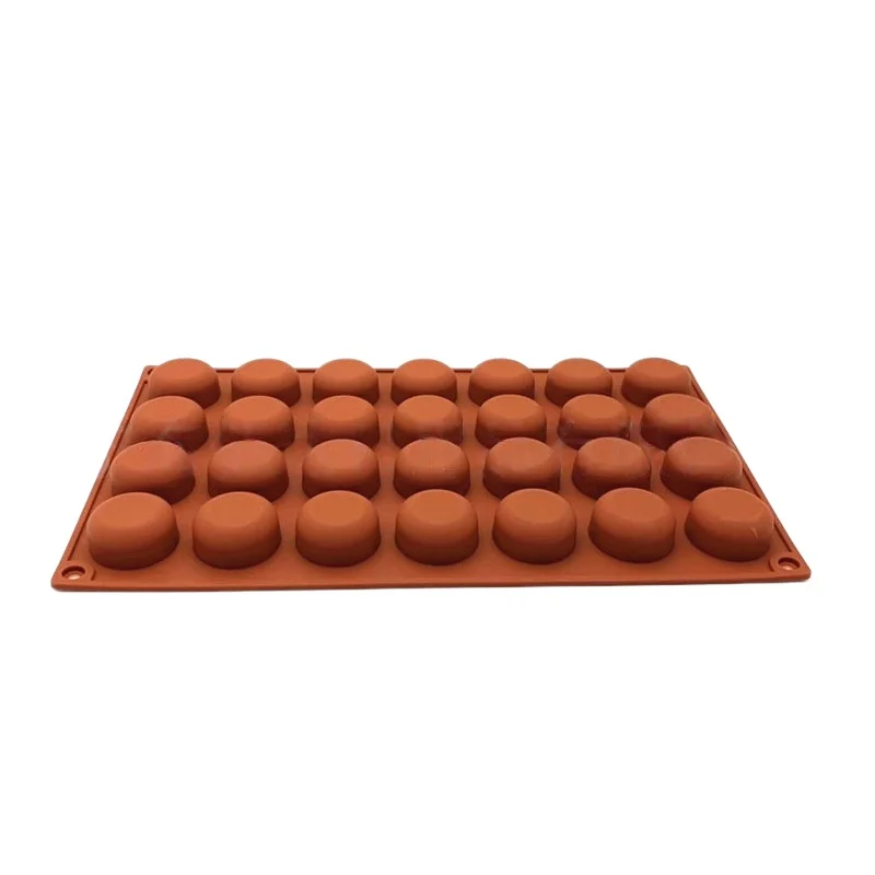 

New Arrival Silicone Chocolate Mold 28 Hole Flat-top Round Jelly Pudding Dessert Cake Mould DIY Handmade Soap Baking Utensils
