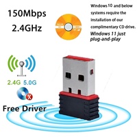 150Mbps/300Mbps/600Mbps Wireless Receiver USB Card for Laptop Compatible Multi-system Mini Design