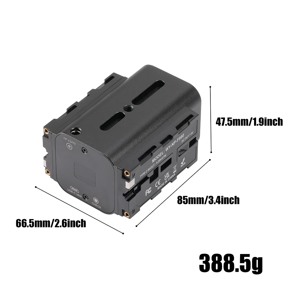 FOTGA NP-F Battery Adapter For Sony NP-F970/550/770 Double Sided Battery Camera Monitor Image Transmission Camera Photography