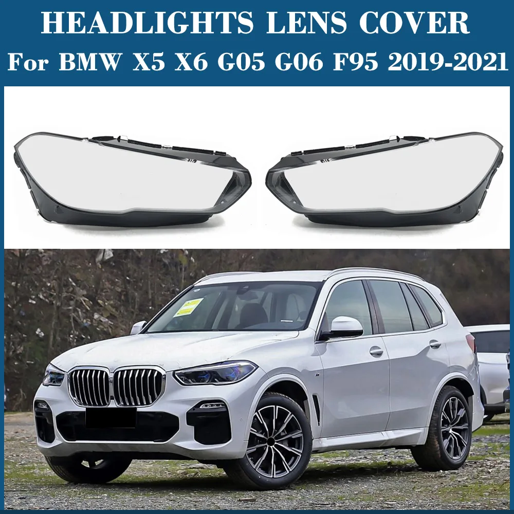 

Front Headlight Cover Headlamps Transparent Shell Lens Case For BMW X5 X6 G05 G06 F95 2019 2020 2021