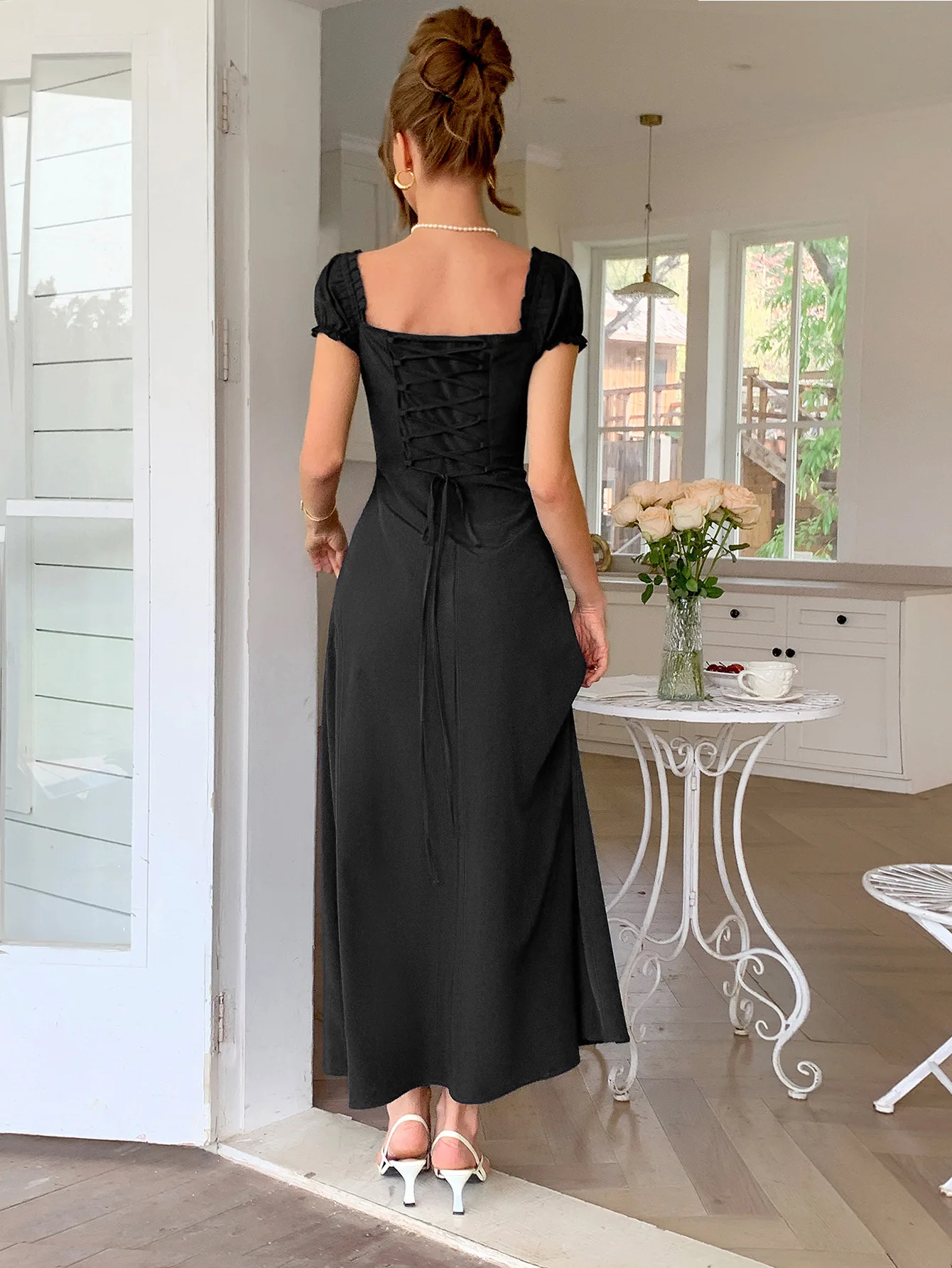 

Women's Dress 2025 Fashion Spring Summer Latest Elegant Temperament Short Sleeved One Shoulder Long Skirt Dress Women's Clothing