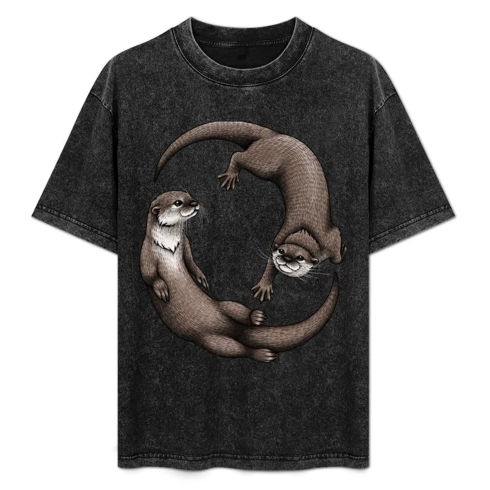 

Asian Small-Clawed Otters T-Shirt Festival Casual Short Sleeve