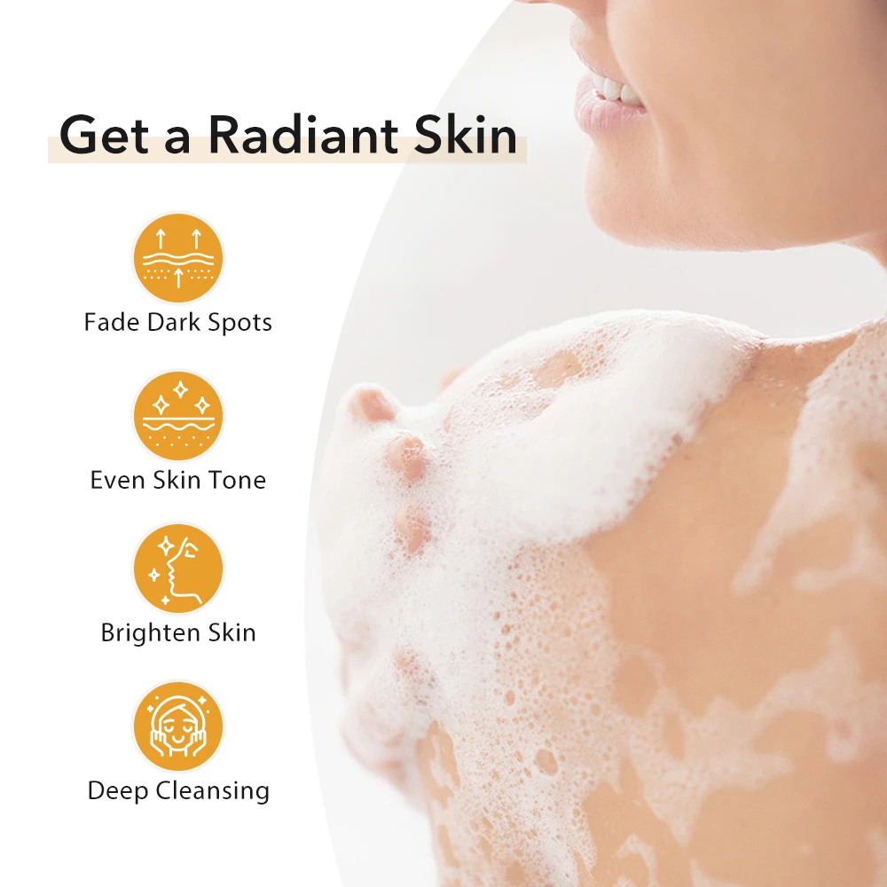 100 جرام صابون تفتيح الكركم الليموني مصنوع يدويًا للتنظيف العميق وتقشير الجسم المتوهج وصابون الوجه للعناية بالجسم