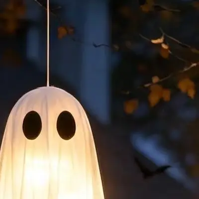 Halloween Decorations 3 Pack Lighted Hanging Ghosts 1x5FT 2x4FT Tattered Gauze White Warm LED Lights For Yard Porch Tree Party F