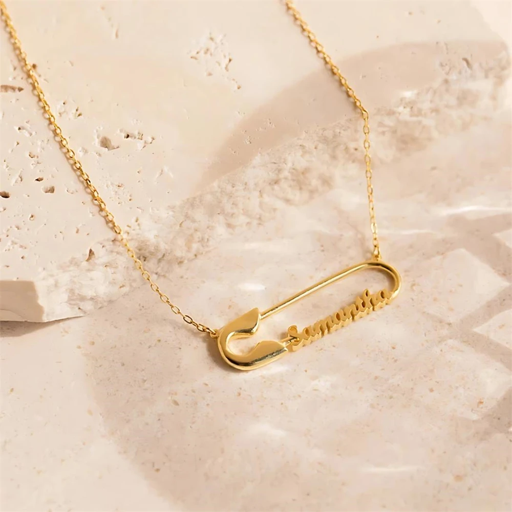 

Custom Cute Paperclip Necklace Pendant Gold Plated Stainless Steel Customized Name Necklace For Women Personalized Gifts